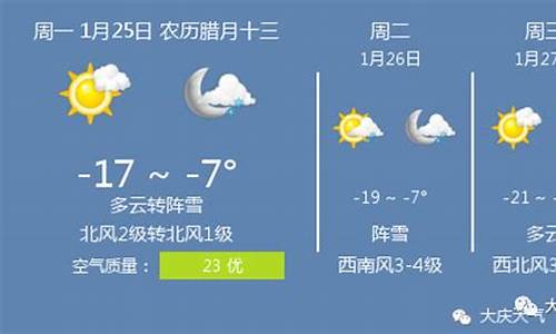 大庆今天天气预报_大庆今天天气预报24小时
