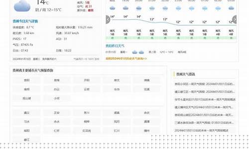 贵州天气 天气预报_贵州天气预报一周天气预报15天详情最新