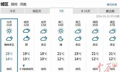 河南最近7天天气_河南最近七天的天气